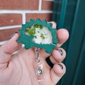 Green Hedgehog Badge Reel